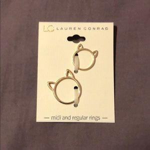 LC Lauren Conrad Cat Rings Midi and Regular